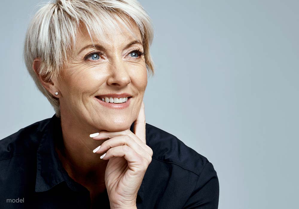 Model: woman's facial features